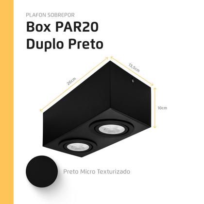 Imagem de Spot Plafon Box Sobrepor Par20 Duplo Direcionável Branco + Led