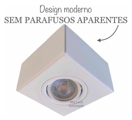 Imagem de Spot plafon de sobrepor quadrado direcionável para 1 lâmpada LED Dicróica Gu10 MR16 PAR16 branco