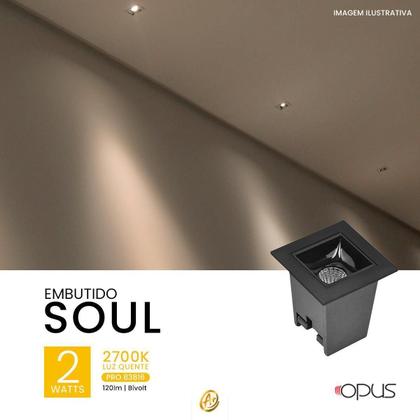 Spot Quadrado Led Embutir Picco 2W 2700K Luz Quente Bivolt - Opus Imagem de Spot Quadrado Led Embutir Picco 2W 2700K Luz Quente Bivolt