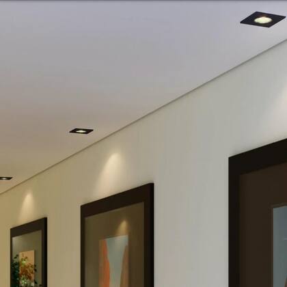 Imagem de Spot Quadrado Preto LED Integrado 5W Bivolt Branco Frio