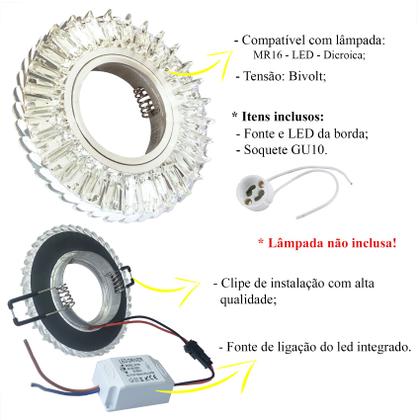 Imagem de Spot Redondo Embutir Led Integrado Nas Bordas 3000K Lup67