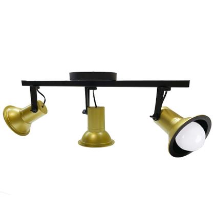 Imagem de Spot Sobrepor Trilho Triplo Direcionável Luz Direcionada Octa Cupps 03 lâmpadas E27 Bivolt Design Decoração Moderno Quarto Sala Cozinha