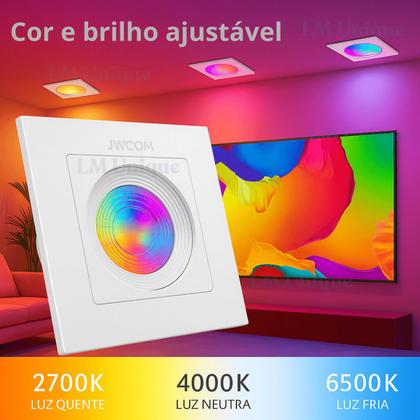 Imagem de Spot Wifi Led Inteligente Rgb Alexa Embutir Quadrado