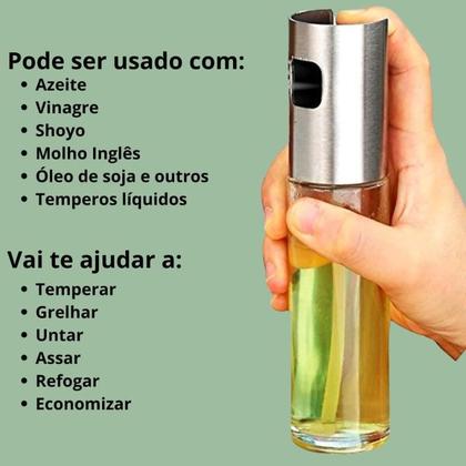 Imagem de Spray Azeite Vidro Galheteiro Porta Tempero Vinagre Óleo