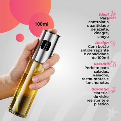 Imagem de Spray de Azeite e Temperos 100ml Vidro Transparente e Controle Saudável