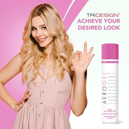 Imagem de Spray de Cabelo Tridesign Aerogel - 310ml - Fixação Flexível e Não Tóxico