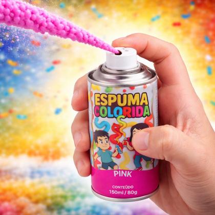 Imagem de Spray de Espuma para Festa Revelação Carnaval 150ml Rosa
