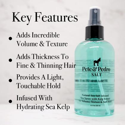 Imagem de Spray de sal marinho Pete & Pedro SALT para cabelos masculinos e femininos 250ml