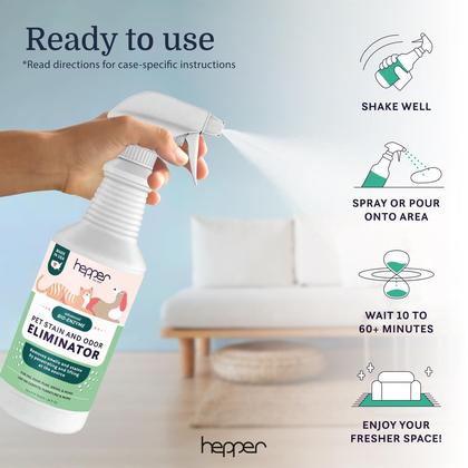 Imagem de Spray eliminador de manchas e odores para animais de estimação Hepper Advanced 960 ml