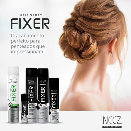 Imagem de Spray Fixador De Cabelo Profissional Neez Laque Capilar Extra Forte Efeito Grampo 24 Horas 400ml