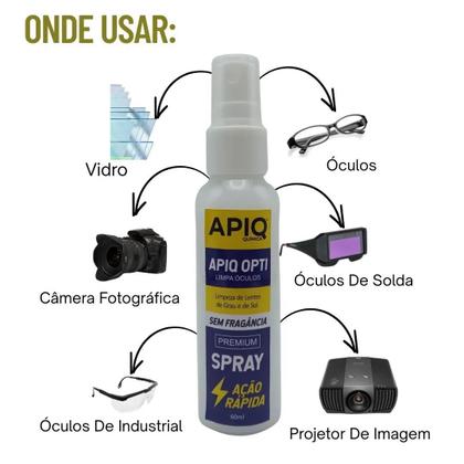 Imagem de Spray Limpa Lente De Óculos De Grau De Sol Kit Com 3 Peças 60ml Branco Sem Fragrância