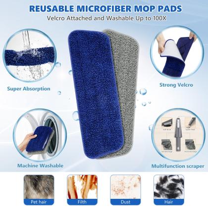 Imagem de Spray Mop BPAWA Microfiber para limpeza de piso, frasco de 550 ml