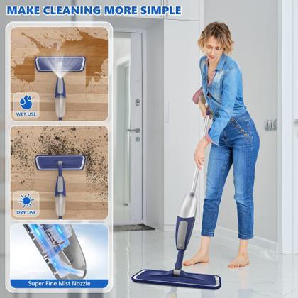 Imagem de Spray Mop BPAWA Microfiber para limpeza de piso, frasco de 550 ml