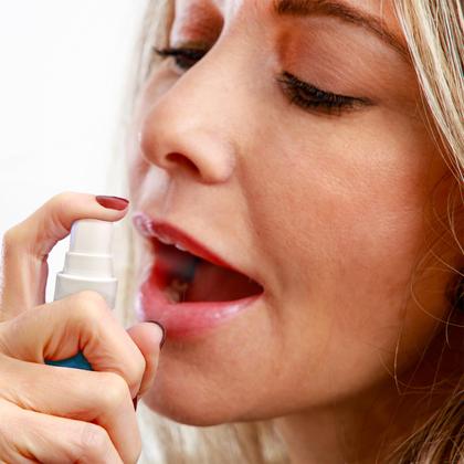 Imagem de Spray para boca seca Olabs, sabor menta, 45 ml, 2 pacotes, sem açúcar