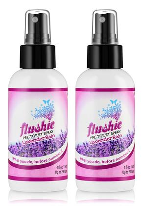 Imagem de Spray pré-higiênico Flushie Lavender Rain 118 ml, tamanho de viagem (pacote com 4)