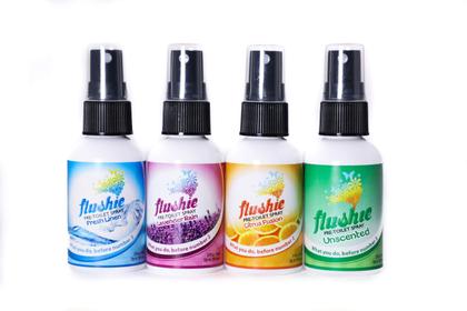 Imagem de Spray pré-higiênico Flushie Travel Size 60 ml, pacote com 4 unidades de lavanda