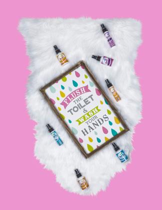 Imagem de Spray pré-higiênico Flushie Travel Size 60 ml, pacote com 4 unidades de lavanda