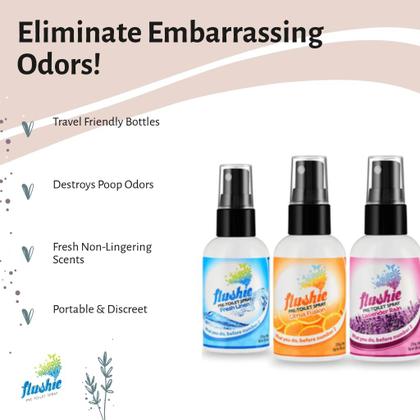 Imagem de Spray pré-higiênico Flushie Travel Size 60 ml, pacote com 4 unidades de lavanda