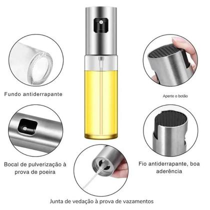 Imagem de Spray Pulverizador Galheteiro Vinagre Azeite 100Ml (Prata)