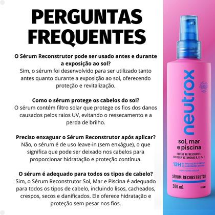 Spray Sérum Reconstrutor Neutrox Sol, Mar e Piscina 300ml - Sérum