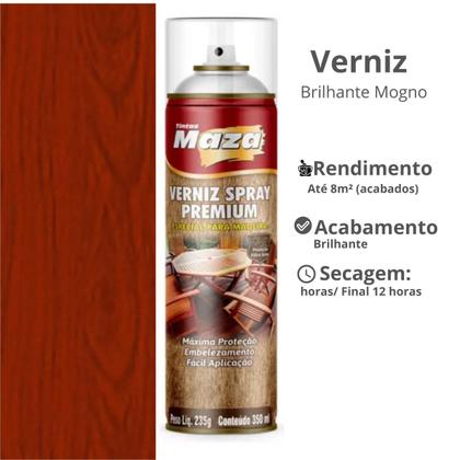 Imagem de Spray Verniz Mogno Brilhante 400ml Maza