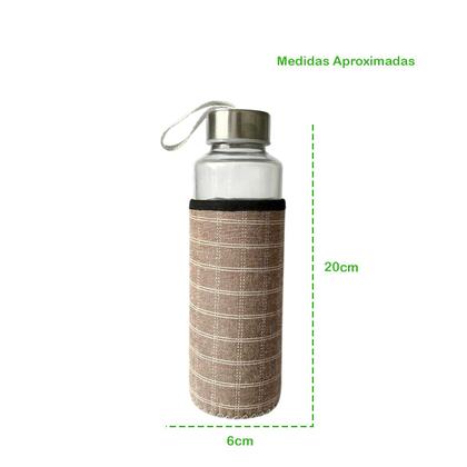 Imagem de Squeeze Garrafa De Vidro Com Capa Academia Esportes 400ml