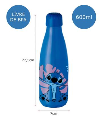 Imagem de Squeeze Garrafinha de Água Stitch Plástico Livre de BPA 600ml Academia Lancheira escolar
