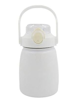 Imagem de Squeeze Inox Garrafa Térmica Com Alça E Adesivos 3d 800ml