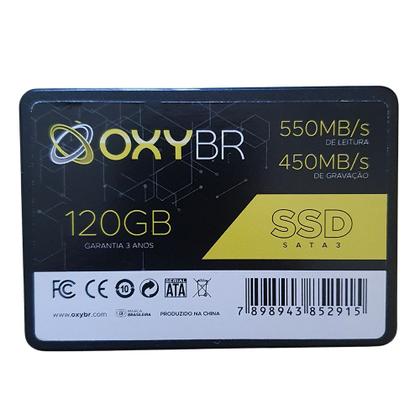 Imagem de SSD 120GB OxyBR, SATA, 550 MB/s de Leitura, e 450 MB/s de Gravação