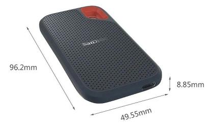 SSD 1TB Externo Portátil SanDisk Extreme USB 3.2 Leitura 1050 MBs