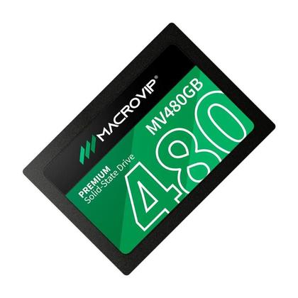 Imagem de SSD 2.5” SATA III Macrovip Premium 480GB Leitura 520MB/s Gravação 450MB/s Preto e Verde - MV480GB