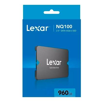 Imagem de SSD 960GB Lexar NQ100, 2.5" SATA III 6Gb/s, Leitura 550 MB/s, Gravação 500 MB/s - LNQ100X960G-RNNNU