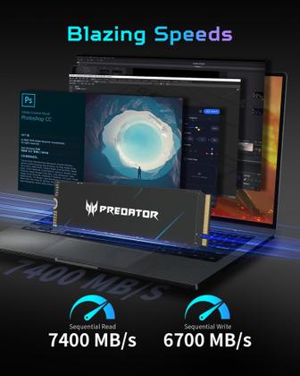 Imagem de SSD Acer Predator M.2 2TB NVMe PCIe Gen4 - GM7000 2280