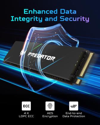 Acer Predator SSD 1TB PCIe Gen4x4 M.2 4点 SSD Acer Predator M.2 NVMe PCIe Gen4 1TB - Compatível com