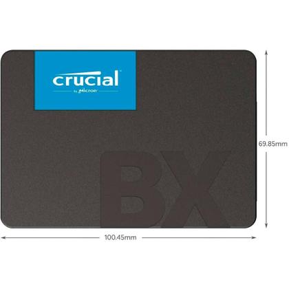 Imagem de SSD Crucial BX500, 240GB, SATA III, 2.5", Leitura: 540MB/s, Gravação: 500MB/s, Preto - CT240BX500SSD1