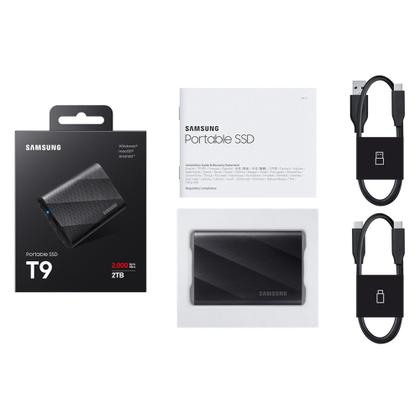 Imagem de SSD Externo 2TB Portátil Samsung T9 USB 3.2 Gen 2 Preto MUPG2T0B