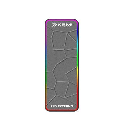 Imagem de SSD Externo KBM Gaming 256GB Portátil RGB Leitura 410MB/s Gravação 406MB/s USB E USB-C - KGSSE200256