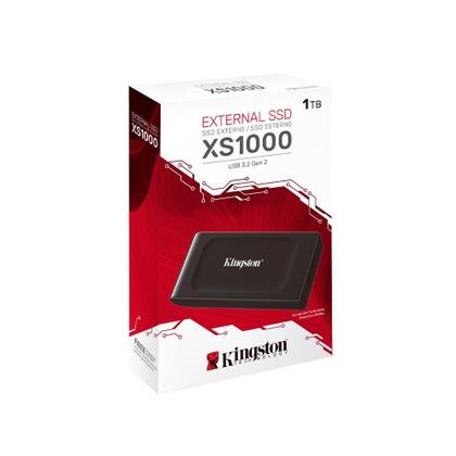 Imagem de SSD Externo Kingston XS1000, 1TB, USB 3.2 Gen 2x2, Portátil, Leitura: 1050 MB/s, Gravação: 1050 MB/s, Preto - SXS1000/1000G
