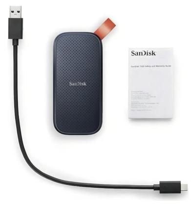 Imagem de SSD Externo Portátil Sandisk, 1TB, USB, Leitura 800MB, Preto e Laranja SDSSDE301T00G26