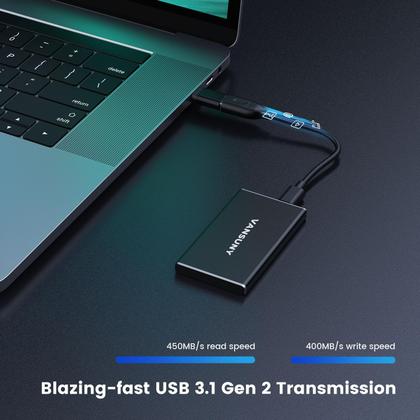 Imagem de SSD externo portátil Vansuny 500GB USB 3.1 Gen2 450MB/s