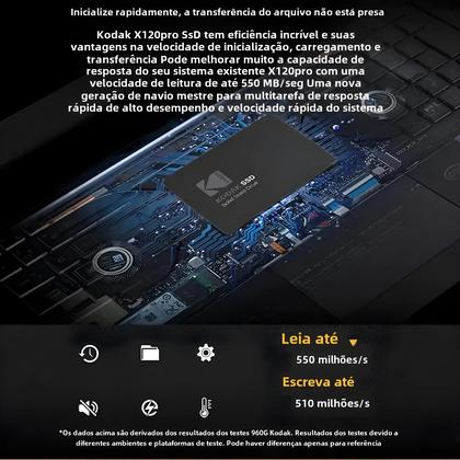 SSD/HDD Kodak X120 Pro 2,5" - 120GB, 128GB, 256GB, 512GB e 1TB Imagem de SSD/HDD Kodak X120 Pro 2,5" - 120GB, 128GB, 256GB, 512GB e 1TB