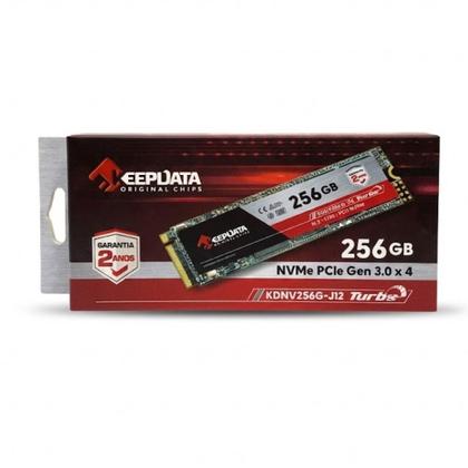 Imagem de SSD KeepData 256GB M.2 NVMe PCIe 3.0 x4 2280, Leitura até 2400MB/s, Gravação até 1700MB/s  KDNV256G-J12