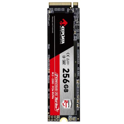 Imagem de SSD KeepData Turbo 256GB, M.2 2280 NVMe PCIe Gen 3.0 x4, Leitura até 2400 Mb/s e Gravação 1700 Mb/s - KDNV256G-J12