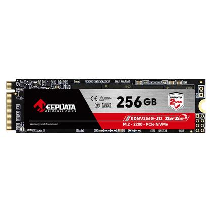 Imagem de SSD KeepData Turbo 256GB, M.2 2280 NVMe PCIe Gen 3.0 x4, Leitura até 2400 Mb/s e Gravação 1700 Mb/s - KDNV256G-J12