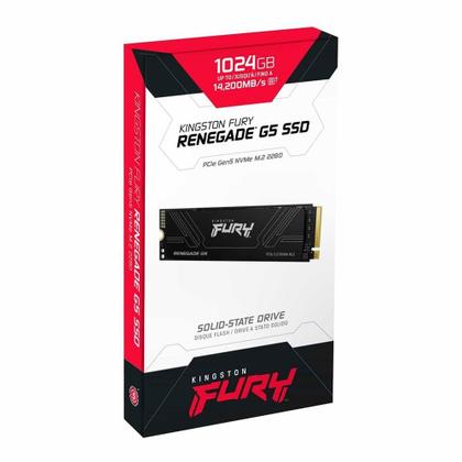 Imagem de SSD Kingston FURY Renegade, 1024GB, G5, PCIe, M.2 NVMe, Leitura 14.200MB/s e Gravação 11.000MB/s Compatível com PS5 - SFYR2S/1T0