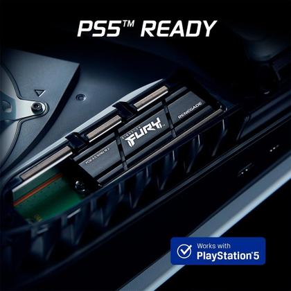 Imagem de SSD Kingston Fury Renegade, 4TB, M.2 2280, PCIe 4.0 x4, NVMe, Leitura: 7300 MB/s, Gravação: 7000 MB/s, com Dissipador, Compatível com PS5 - SFYRDK/...