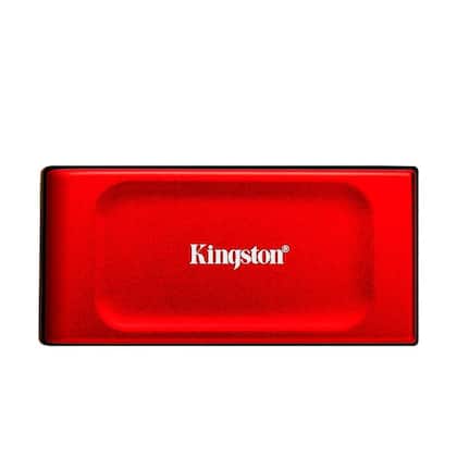 SSD Kingston XS1000, 1TB, Portátil, USB 3.2 Gen 2, Leitura: 1050 MB/s, Gravação: 1000 MB/s, Vermelho -...