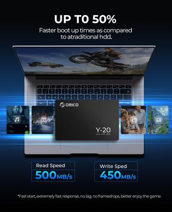 Imagem de SSD ORICO Unidade de estado sólido interna SATA de 2,5" de 128 GB Y20