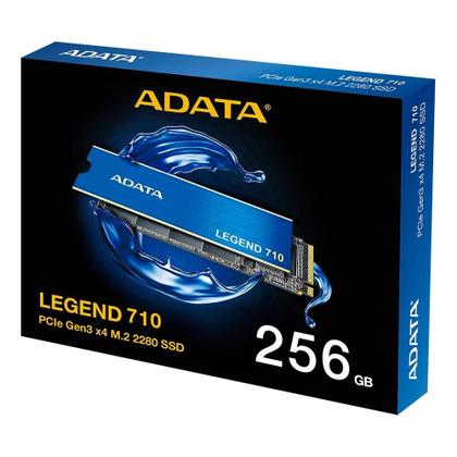 Imagem de SSD PCIe ADATA, 256GB, NVMe, Leitura: 2.400MB/s e Gravação: 1.800MB/s, Azul - ALEG-710-256GCS