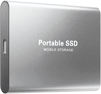 Imagem de SSD portátil de 25 TB Unidade externa de estado sólido Tipo-C/USB Mobile External SSD para PC/Notebook, Mac, PS4 & Xbox (25TB, Prata)